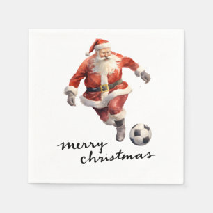 Soccer ball for Christmas Party on Green Grass Napkin