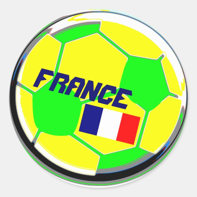 Soccer Ball France Classic Round Sticker (Front)