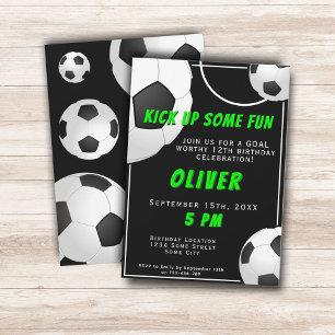 Soccer Ball Fun Sports Kids Birthday Invitation