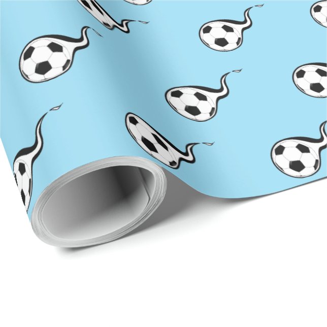 Soccer Ball Gift Wrapping Paper Wrap Sports Boy (Roll Corner)