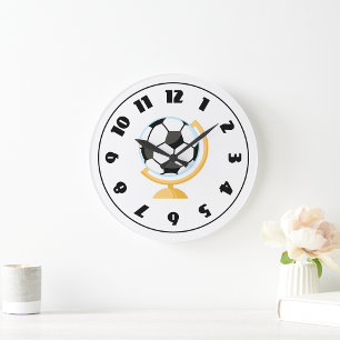 Soccer Ball Globe Clock