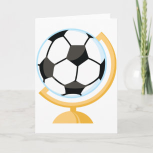 Soccer Ball Globe Greeting Cards