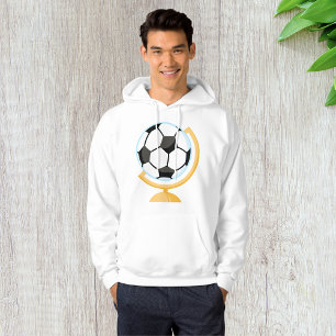 Soccer Ball Globe Mens Hoodie