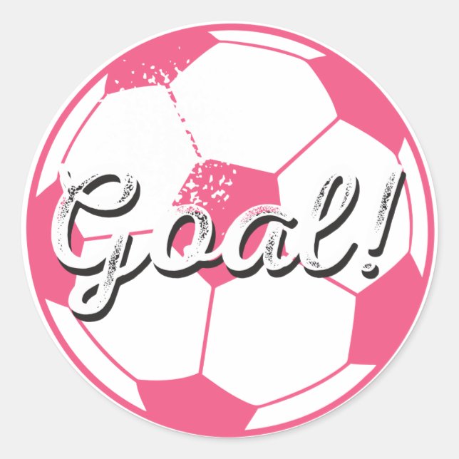 Soccer Ball Goal Stickers - Pink (Front)