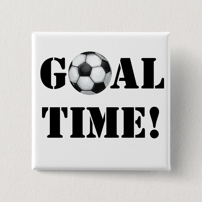 Soccer Ball, Goal Time! 15 Cm Square Badge (Front)