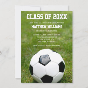 Soccer Ball Graduation Party Announcement