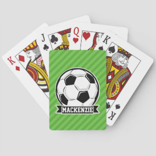Soccer Ball; Green Stripes Playing Cards