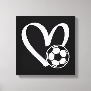 Soccer Ball Heart  Canvas Print