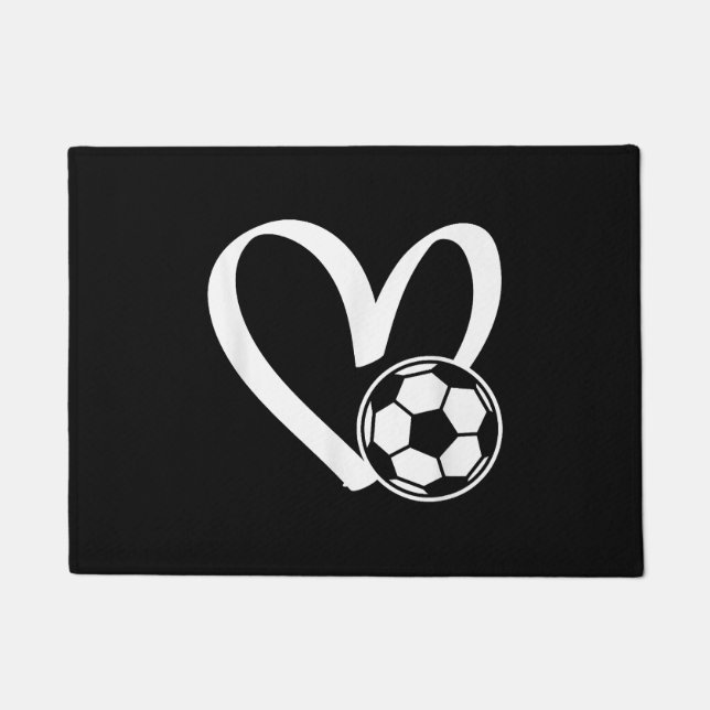 Soccer Ball Heart Doormat (Front)