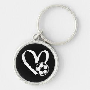 Soccer Ball Heart Key Ring
