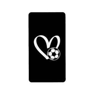 Soccer Ball Heart Label