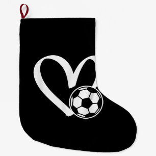 Soccer Ball Heart Large Christmas Stocking