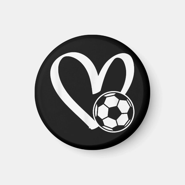 Soccer Ball Heart Magnet (Front)