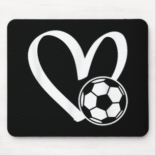 Soccer Ball Heart Mouse Mat
