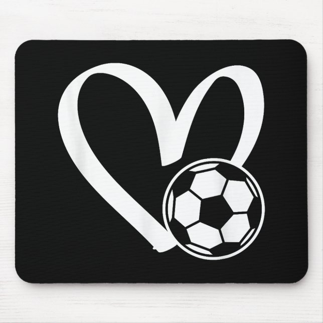 Soccer Ball Heart Mouse Mat (Front)
