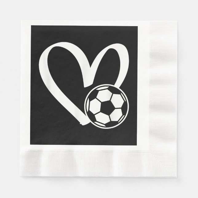 Soccer Ball Heart Napkin (Front)
