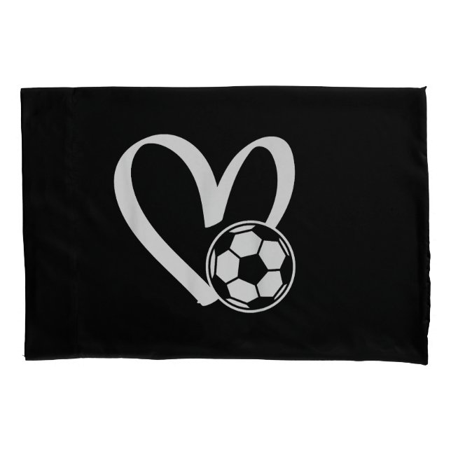 Soccer Ball Heart Pillowcase (Front)