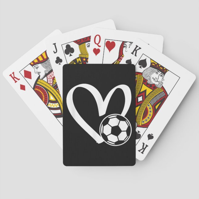 Soccer Ball Heart Playing Cards (Back)