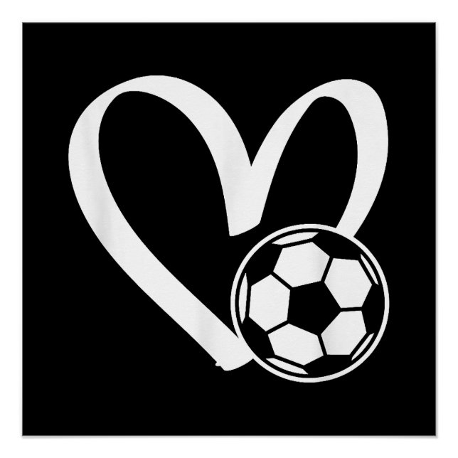 Soccer Ball Heart Poster (Front)