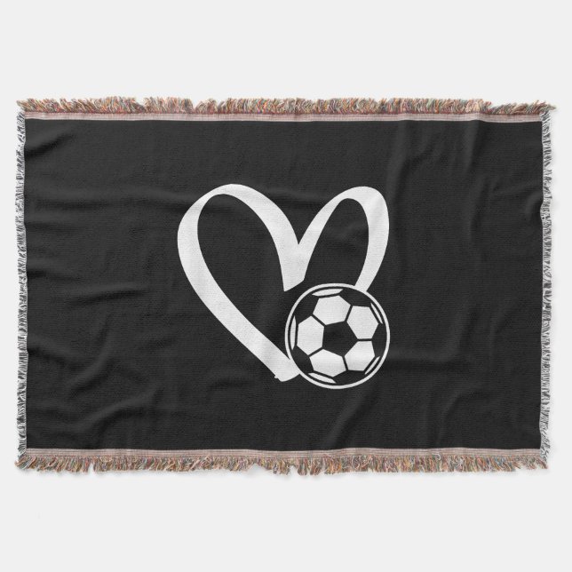 Soccer Ball Heart Throw Blanket (Front)