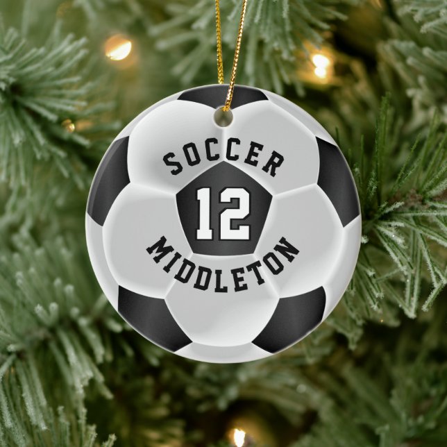 Soccer ⚽ Ball in a Black and White Ceramic Tree Decoration (Tree)