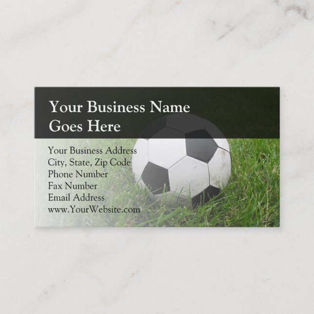 Soccer Ball in Grass Business Card (Front)