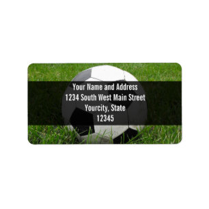 Soccer Ball in Grass Label