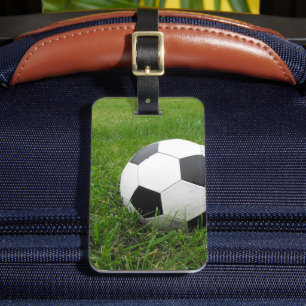 Soccer Ball in Grass Luggage Tag