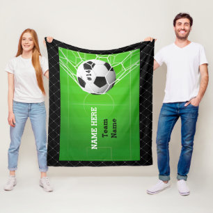 Soccer Ball in Net Fleece Blanket