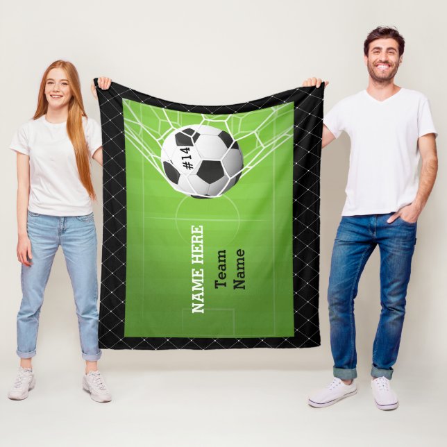 Soccer Ball in Net Fleece Blanket (In Situ)