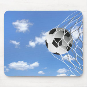 soccer ball in net mouse mat