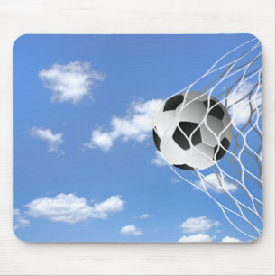 soccer ball in net mouse mat