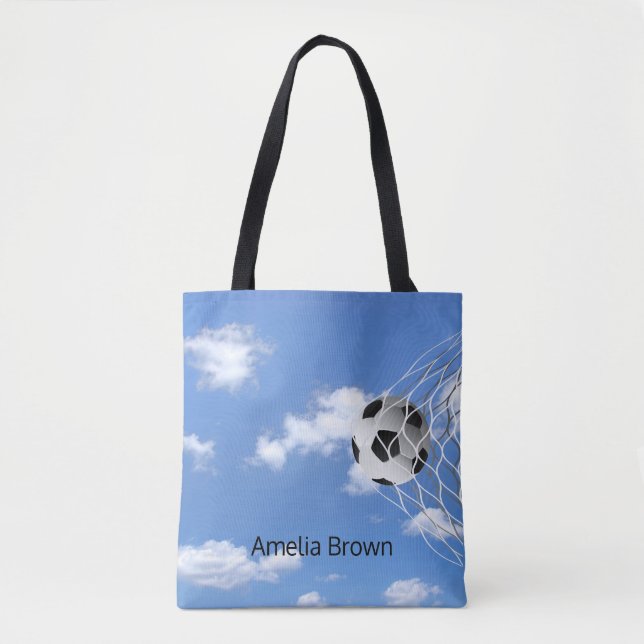 soccer ball in net tote bag (Front)