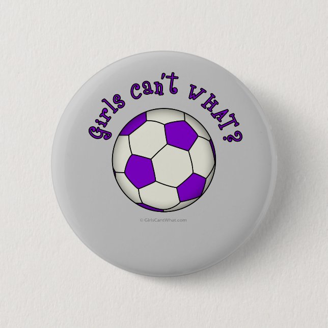 Soccer Ball in Purple 6 Cm Round Badge (Front)