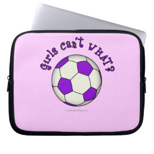 Soccer Ball in Purple Laptop Sleeve