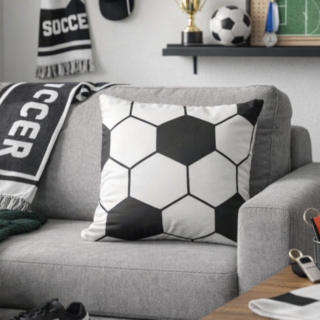 Soccer Ball Inspired Pattern Geometric Print  Cushion (Creator Uploaded)