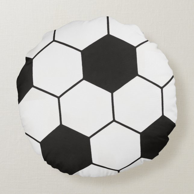 Soccer Ball Inspired Pattern Geometric Print  Round Cushion (Back)