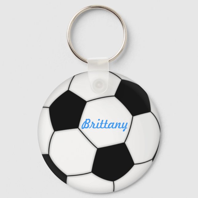 SOCCER BALL KEYCHAIN with name Brittany (Front)