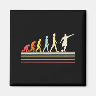 Soccer Ball Kick Human Evolution Retro Vintage Sty Magnet