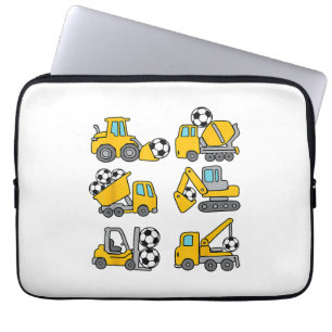 Soccer Ball Kids Football Construction Trucks Laptop Sleeve