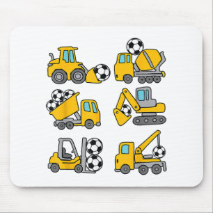 Soccer Ball Kids Football Construction Trucks Mouse Mat