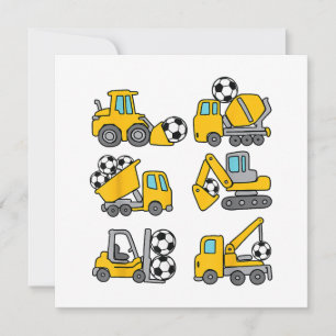 Soccer Ball Kids Football Construction Trucks Save The Date