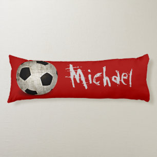 Soccer Ball Kids Red Personalised Body Pillow
