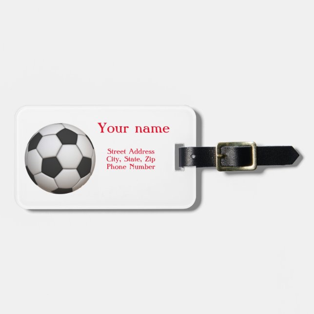 Soccer Ball Luggage Tag (Front Horizontal)
