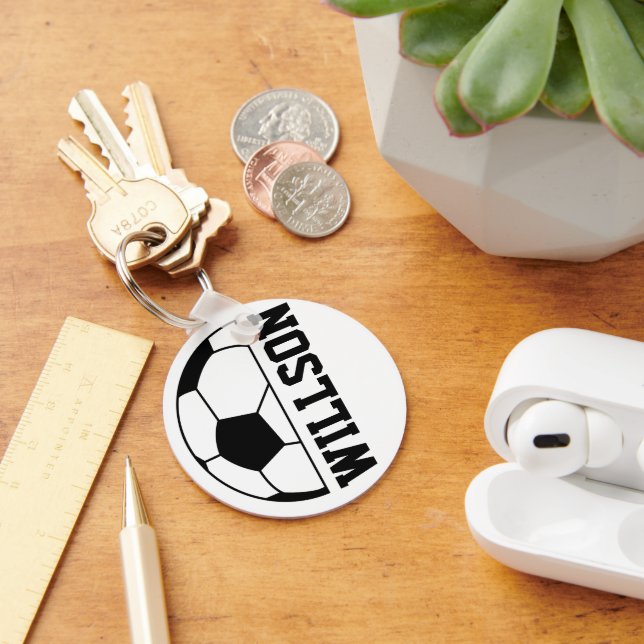 Soccer Ball Name Key Ring (Desk)