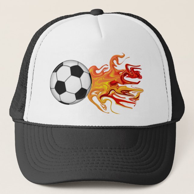 Soccer Ball of Fire Trucker Hat (Front)