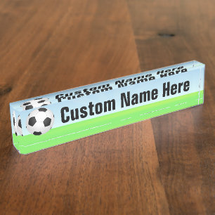 Soccer Ball on a Sunny Day Nameplate