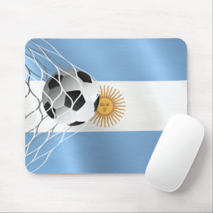 Soccer Ball On Argentina Flag Mouse Mat
