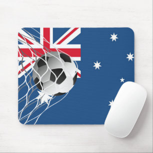 Soccer Ball On Australian Flag Mouse Mat