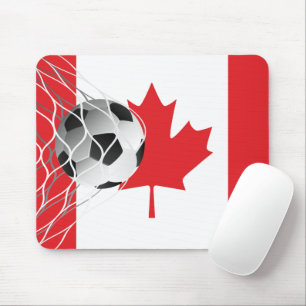 Soccer Ball On Canadian Flag Mouse Mat